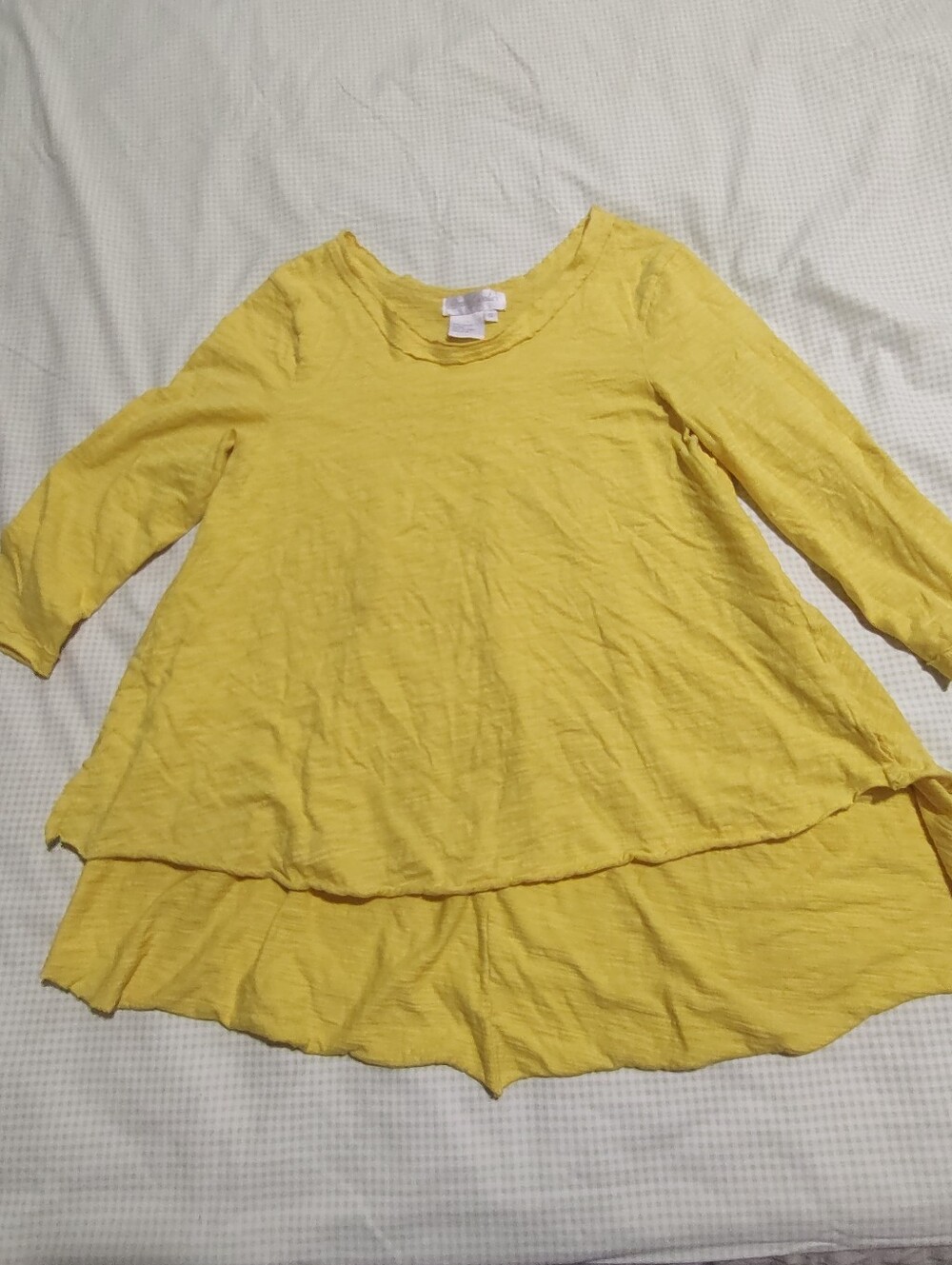 Women's Yellow Layered Long Sleeve Top